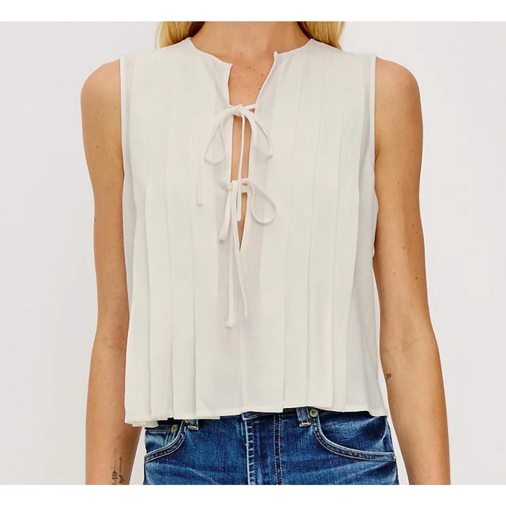 New Rails Aja Pleated Sleeveless Top In Ivory